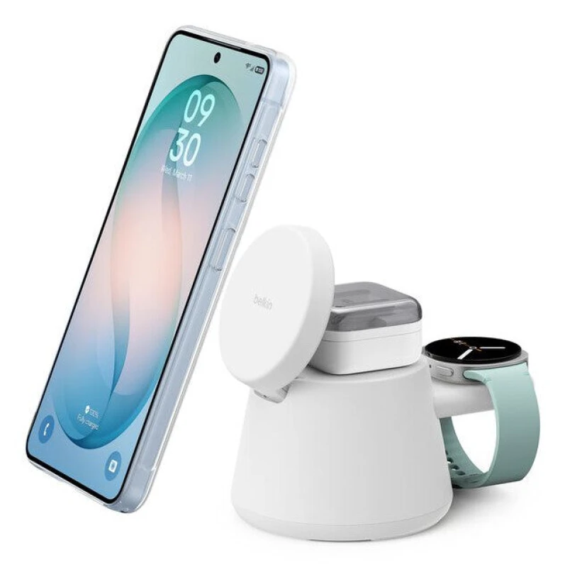 Image of Belkin UltraCharge Smartphone, Smartwatch, Headphones White USB Wireless charging Fast charging Indoor WIZ052MYWH