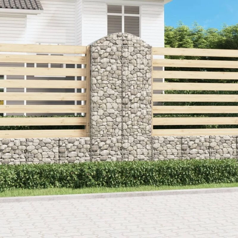 Image of VIDAXL Arched Gabion Basket 100x50x220/240cm Galvanised Iron vidaXL 8720845651046