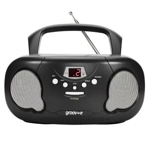 image of Groov-e Original Boombox Portable CD Player with Radio - Black