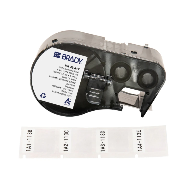 Image of Brady M4-49-417 printer label Black. White Self-adhesive printer label