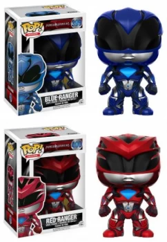 Pop Vinyl Power Rangers Red and Blue Bobble Head Gift Set