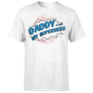 Image of Daddy My Superhero T-Shirt - White - 3XL