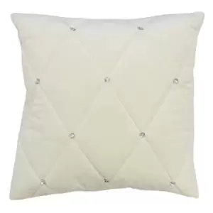 image of Riva Paoletti New Diamante Cushion Cover (45 x 45cm) (Cream)