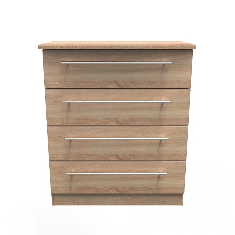 Image of Ready Assembled 2 U Carlton 4 Drawer Chest (Ready Assembled) in Light Oak Size: Medium Light Oak Unisex Medium
