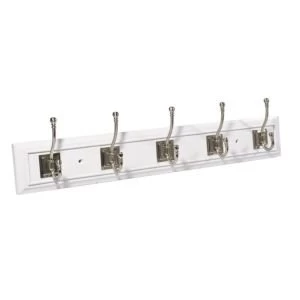 BQ White Satin nickel effect Hook rail H23mm W100000mm L683mm