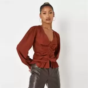Image of Missguided Cinched Waist Corset Top - Orange