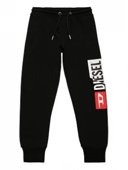 Image of Diesel Boys Cut Logo Jog Pants - Black, Size 12 Years
