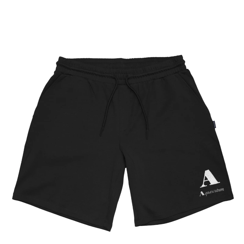 Image of Aquascutum Mens Fleece Jogger Shorts Fleece Shorts Small Black 47115803350