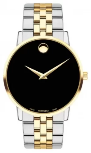 image of Movado Mens Museum Two Tone Gold Plated Stainless Steel Watch