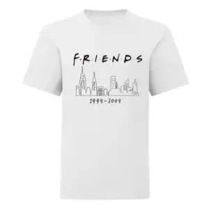 Image of Friends Girls NYC Dates Cropped T-Shirt (13 Years) (White)