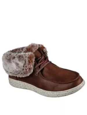 image of Skechers Bobs Skipper Hang Glider Wallabee Boots, Brown, Size 7, Women