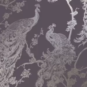 Image of Holden Decor Glistening Peacock Purple Wallpaper