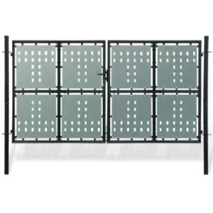 Image of Black Double Door Fence Gate 300 x 250cm Vidaxl Black