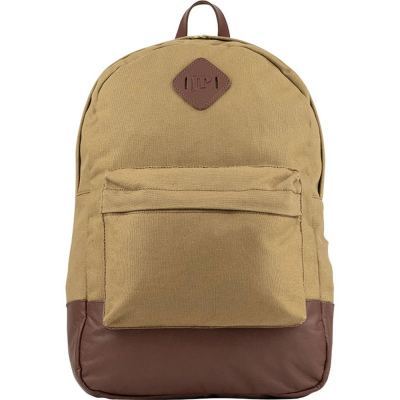 Image of Jack Pyke Mens Canvas Leather Trim Backpack in Fawn Fawn Male