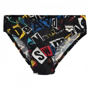 image of Arena Rowdy Briefs Junior Boys - Black/Multi