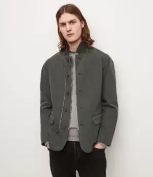 image of AllSaints Mens Leahurst Blazer, Charcoal, Size: 36