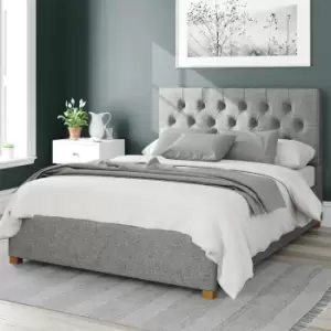 Image of Aspire Olivier Twill Kingsize Ottoman Bedframe - Grey