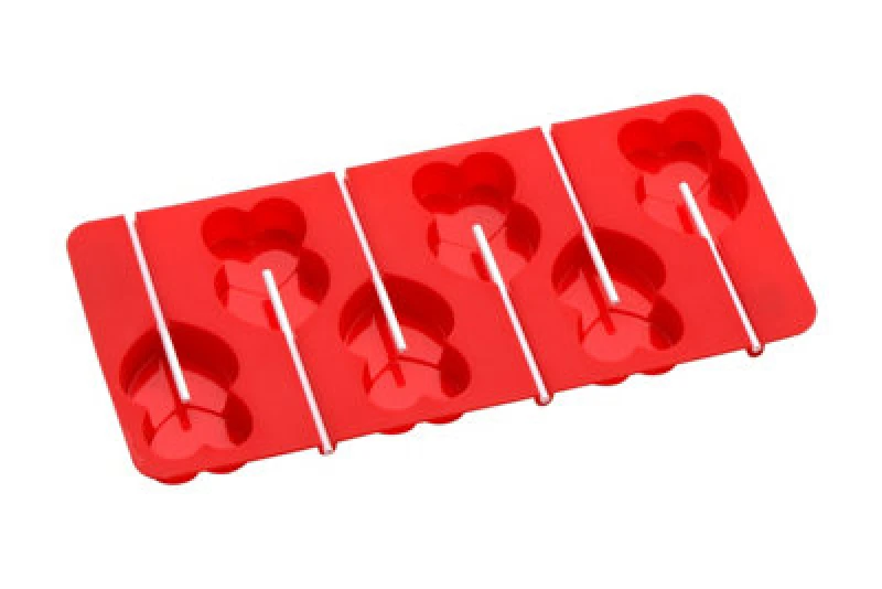 Image of Premier Housewares 6 Heart Moulds And 12 Sticks Cake Pop Mould Red