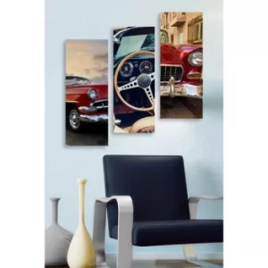 Image of MDF0064 Multicolor Decorative MDF Painting (3 Pieces)