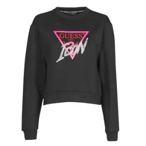 image of Guess ICON FLEECE womens Sweatshirt in Black - Sizes M,L,XL