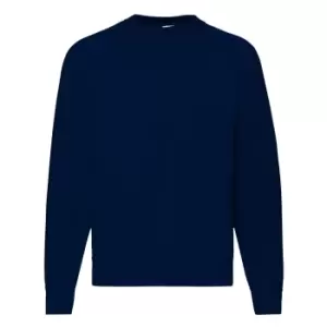 image of Fruit Of The Loom Mens Raglan Sleeve BelcoroA Sweatshirt (XL) (Deep Navy)