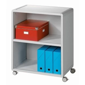 image of Fast Paper Mobile 2 Compartment Bookcase Grey