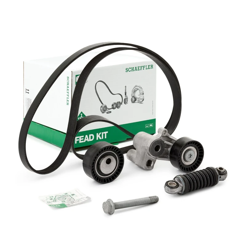 Image of INA 529 0097 10 V-ribbed belt set Check alternator freewheel clutch & replace if necessary V-Ribbed Belt Set (542)