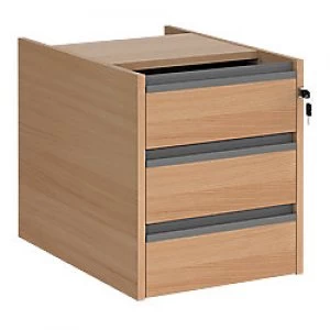Image of Dams International Fixed Pedestal with 3 Lockable Drawers MFC Contract 25 416 x 590 x 474mm Beech