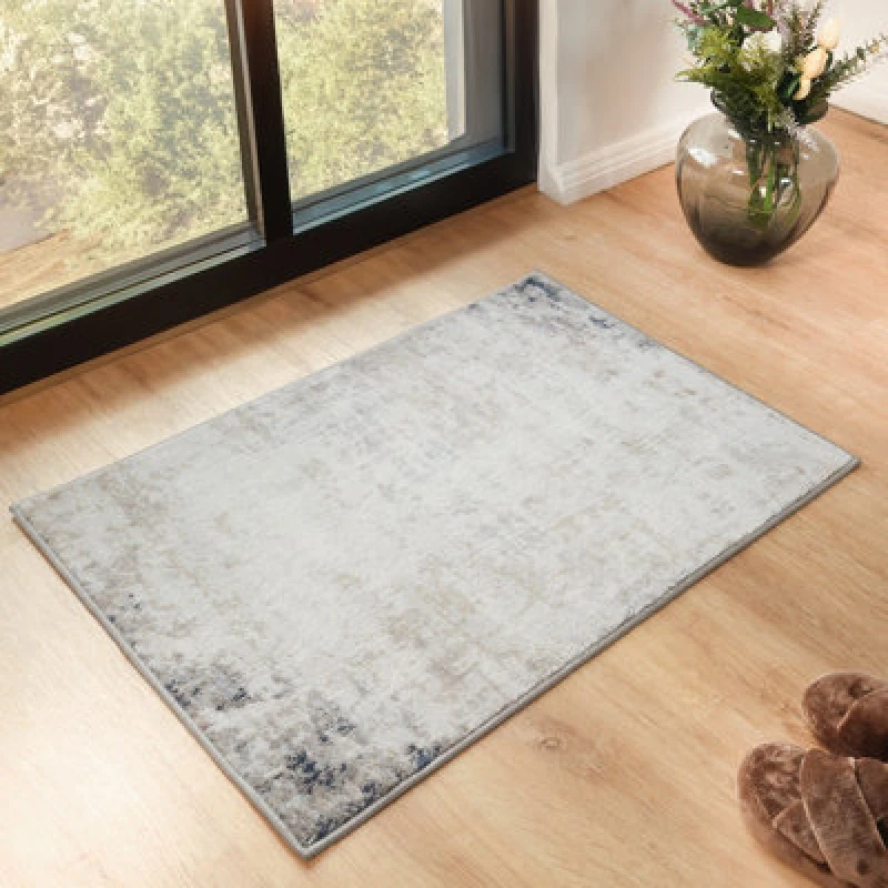 Image of Livabliss Abstract Modern Marble Blue/ivory Alix Area Rug 60 X 90 Cm - Easy Care, Non Shedding, Ideal For Living Room & Bedroom