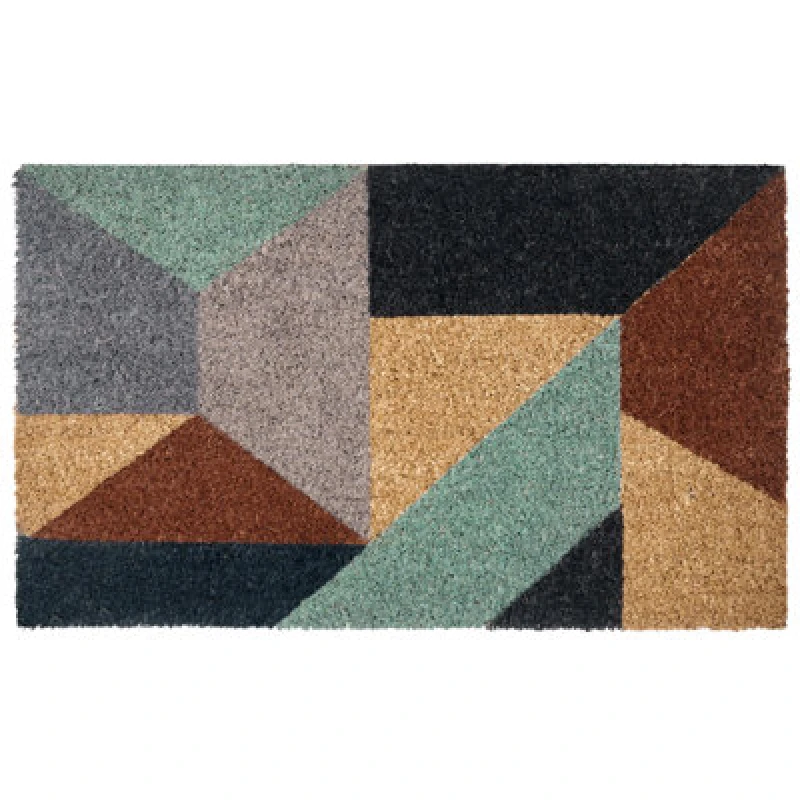 Image of Beliani Doormat Kipmik Multicolour 50 X 80 Cm Coir