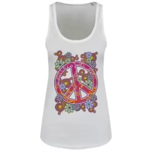 Image of Grindstore Psychedelic Peace Ladies Floaty Tank (Small) (White)