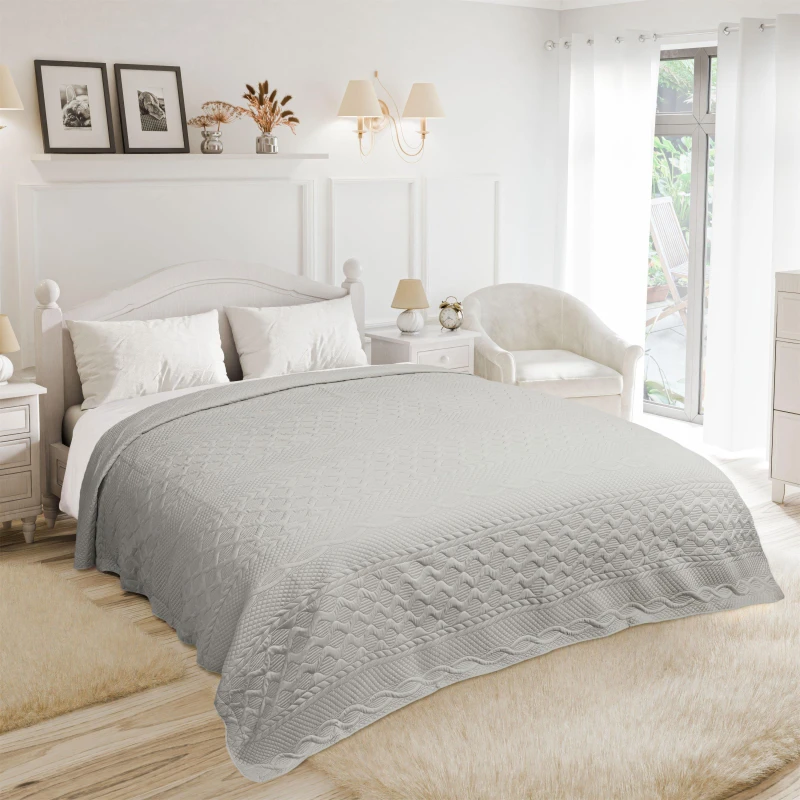 Image of Emma Barclay Bedspread Quilted Aran Silver unisex Double