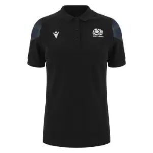 image of Macron Scotland Rugby Travel Polo - Black