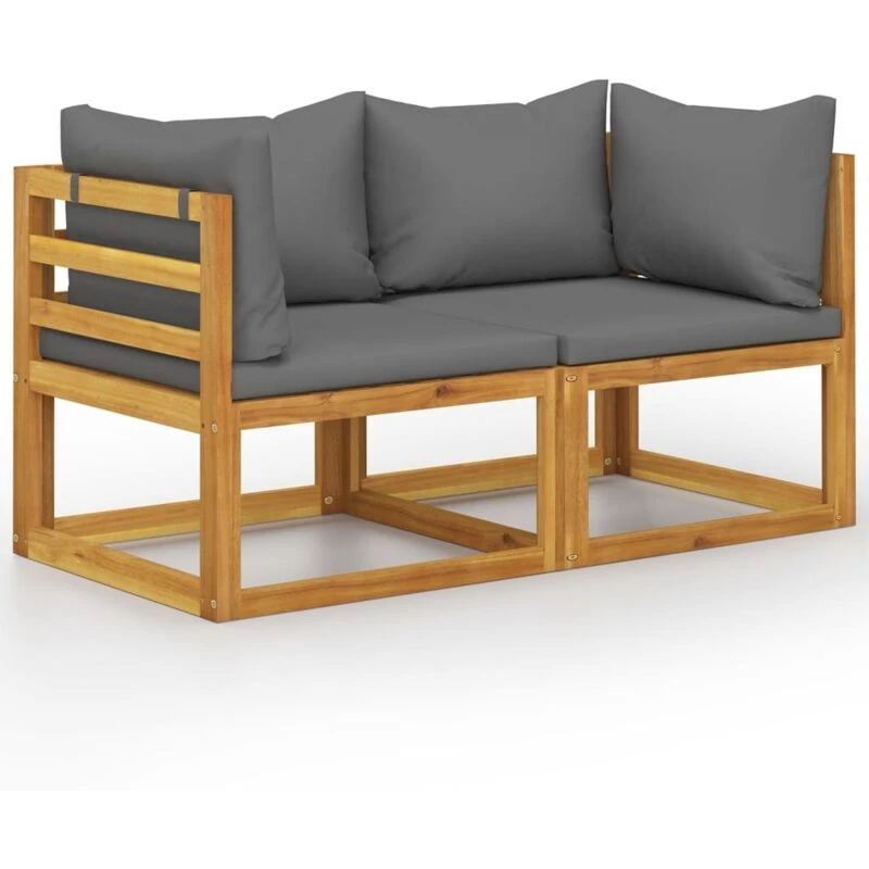 Image of VIDAXL 2-seater Garden Bench with Dark Grey Cushions (uk/ie/fi/no only) Vidaxl 8720286906187