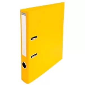 Image of Exacompta Prem Touch Lever Arch File 53549E 55mm PVC, Cardboard 2 ring A4 Yellow Pack of 10