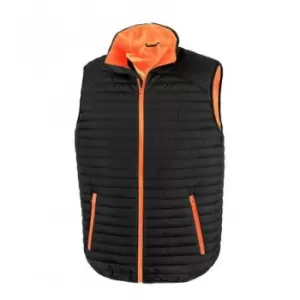 Image of Result Adults Unisex Thermoquilt Gilet (XXL) (Black/Orange)