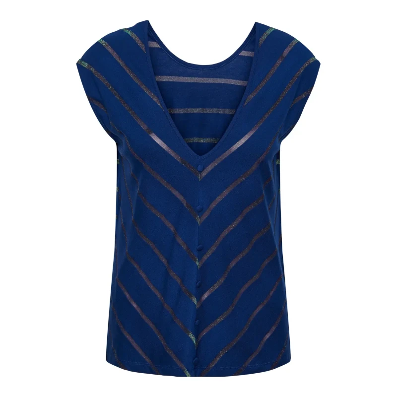 Image of Pieces Womens T-Shirt Pieces Rammi Bleu Female M