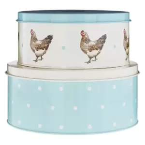 Premier Housewares Set of 2 Cake Tins - Hen Print