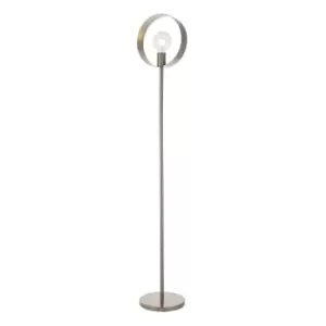 Image of Floor Lamp Light - Brushed Nickel Plate - 40W E27 - Complete Standing Lamp