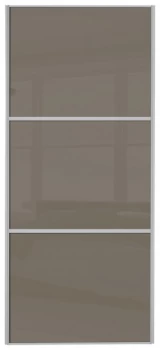 Image of Sliding Wardrobe Door W914mm 3 Panel Cappuccino Glass