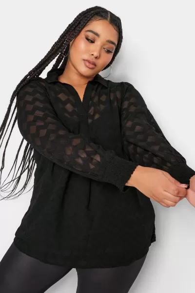 Image of Button Through Notch Neck Blouse