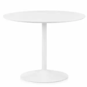 Image of Julian Bowen Blanco Round White Pedestal Table