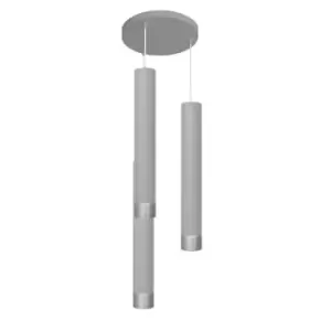 Image of Tuba Cluster Pendant Ceiling Light Grey, Chrome 30cm