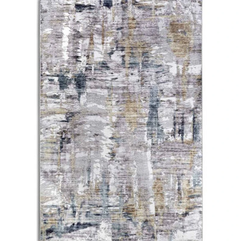 Image of The Rugs Imagination Shortpile Rug Runner Malard Polyester Abstract Modern Rug In Navy