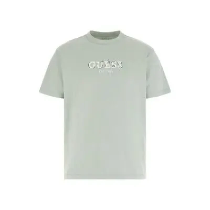Image of Guess T-Shirt Guess Logo Conast Stit Beige Male S