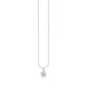 Image of Silver Zirconia Cloverleaf Necklace 45cm KE2036-051-14-L45v