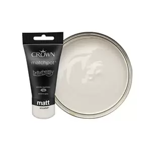 image of Crown Matt Emulsion Paint - Snowfall Tester Pot - 40ml