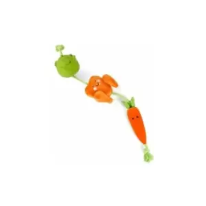 Image of ZOON Plush Fun Tugga Chicken Dinner tug of war Dog Toy on rope