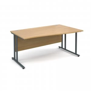 Image of Maestro 25 GL Right Hand Wave Desk 1600mm - Graphite cantilever Frame