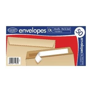 Image of County Stationery DL Manilla Peal and Seal Envelopes Pack of 1000 C520
